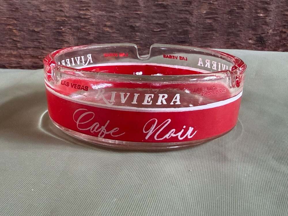Las Vegas Riviera Casino Glass Ashtray Lighthouse Delmonico Cafe Noir Nice